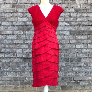 Size 8 Adrianna Papell Red Cocktail Dress